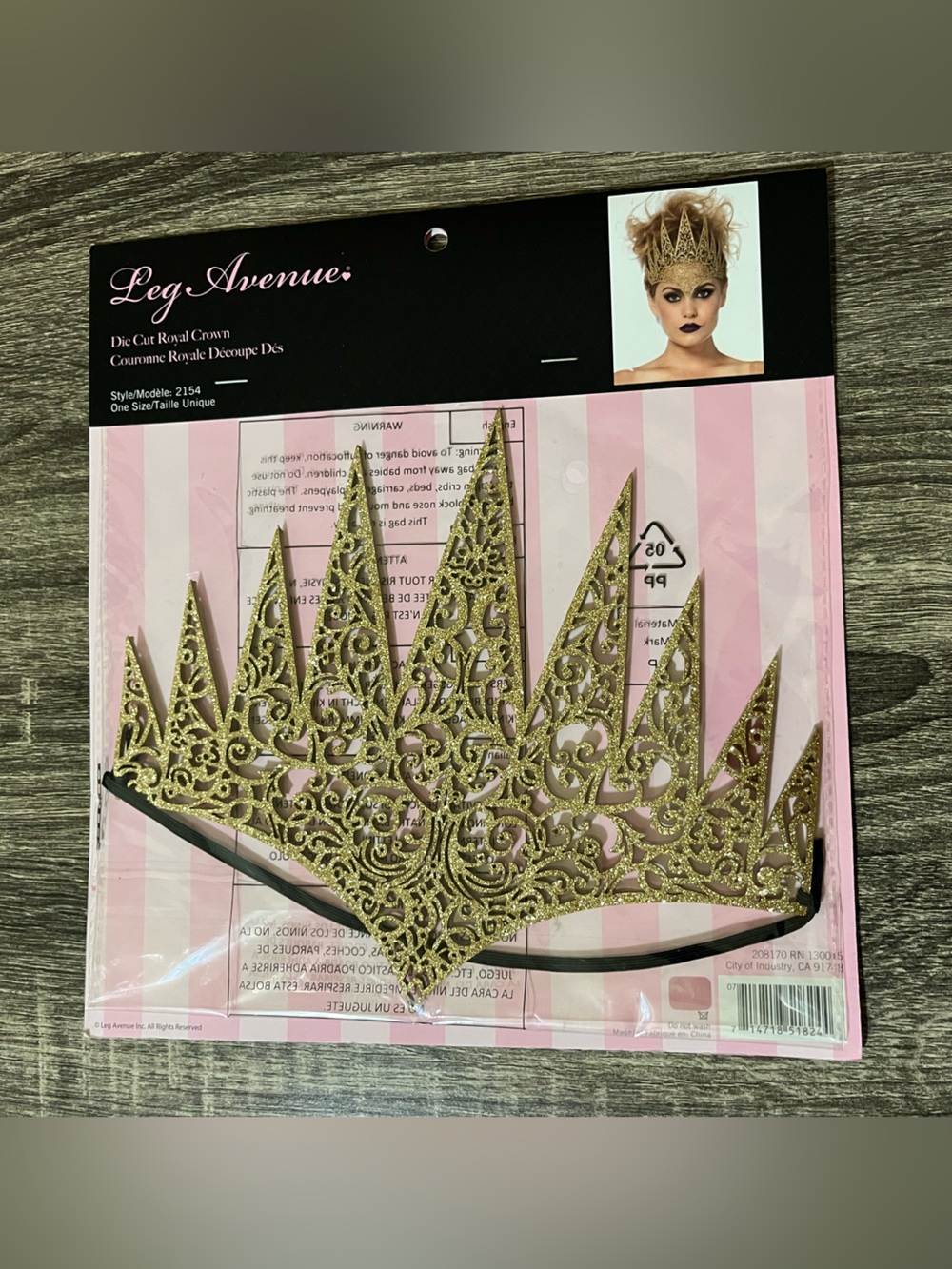 Leg Avenue Gold Glitter Royal Cut Crown